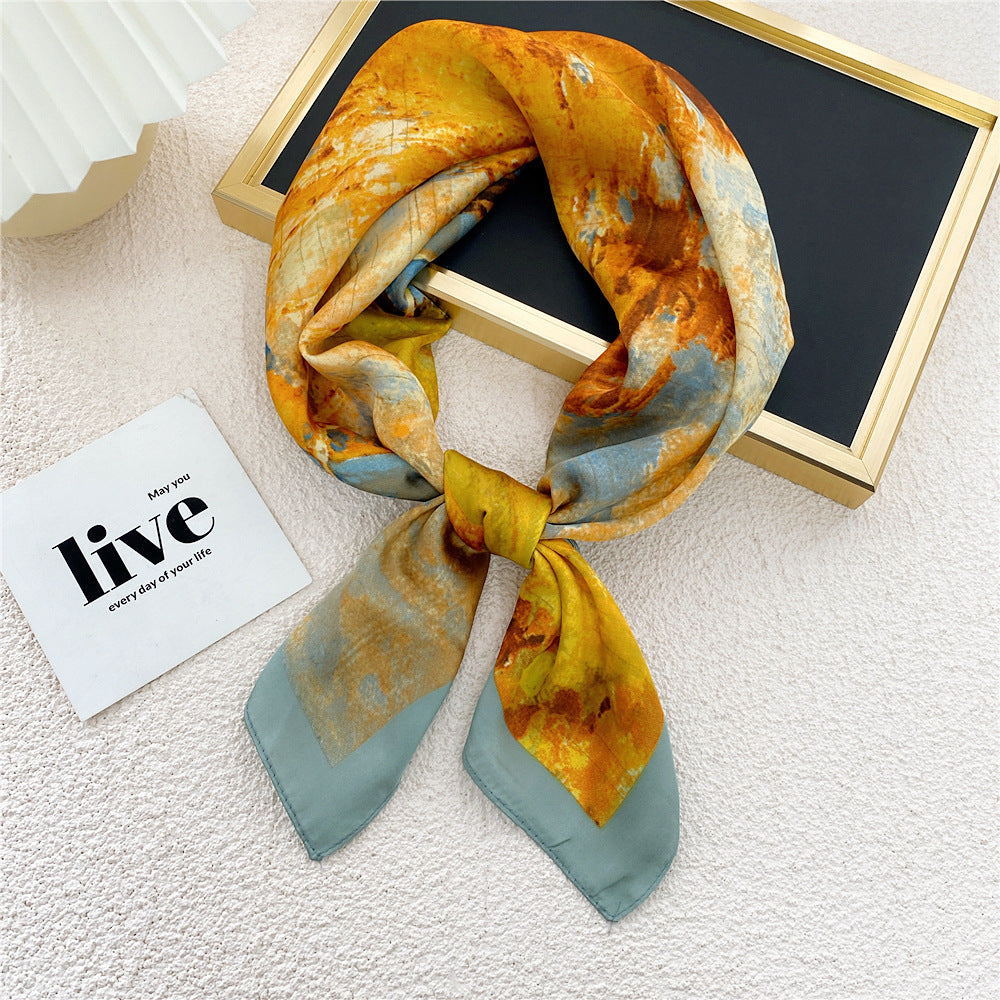 Women's Printed Silk Scarf nihaodropshipping