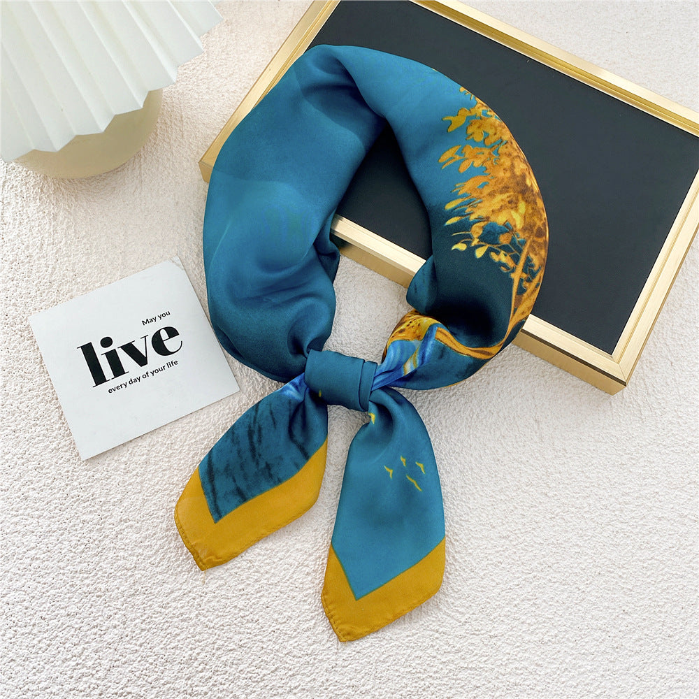 Women's Printed Silk Scarf nihaodropshipping