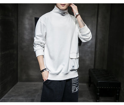 Men's Loose Long Sleeve Turtleneck with Hip Pocket nihaodropshipping