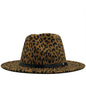 Retro Style Leopard Print Wide Brim Fedora nihaodropshipping