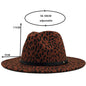 Retro Style Leopard Print Wide Brim Fedora nihaodropshipping