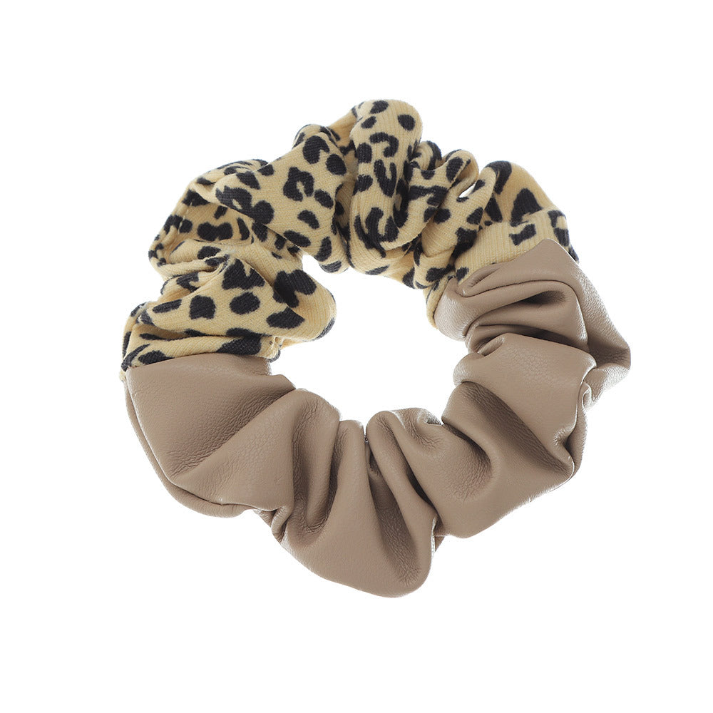 Women's Pleather Animal Print Scrunchies nihaodropshipping