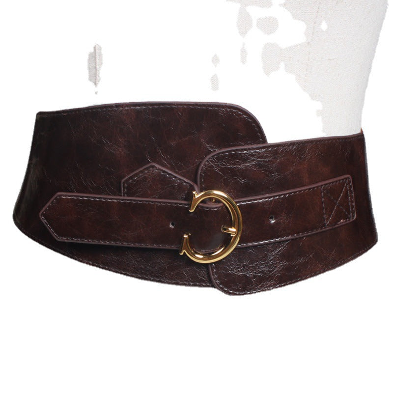 Women's PU Leather Wide Width Punk Style Elastic Waist Belt nihaodropshipping