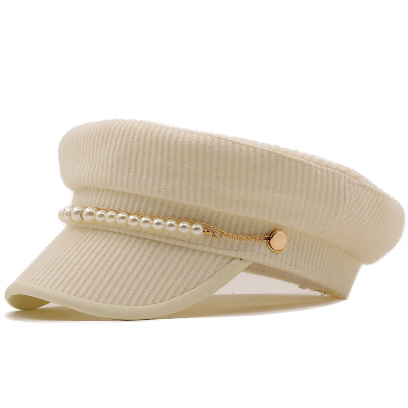 Women's Pearl Chain Beret Style Cap nihaodropshipping