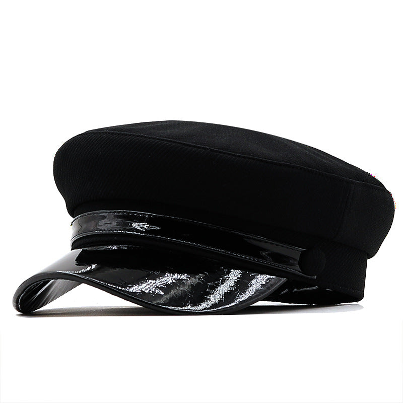 Women's PU Leather Beret Style Cap nihaodropshipping