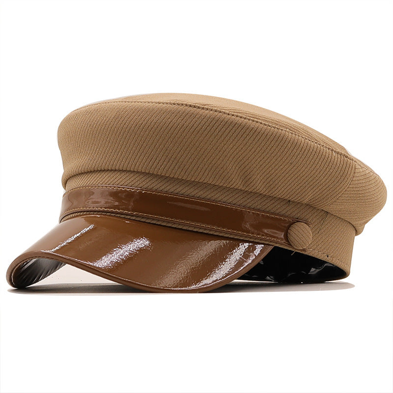 Women's PU Leather Beret Style Cap nihaodropshipping