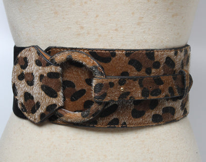 Retro Leopard Print Wide Buckle Belt nihaodropshipping