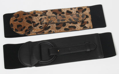 Retro Leopard Print Wide Buckle Belt nihaodropshipping