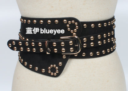 Retro Elastic Rivet Wide Waist Belt nihaodropshipping