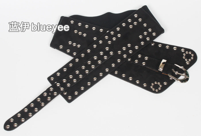 Retro Elastic Rivet Wide Waist Belt nihaodropshipping