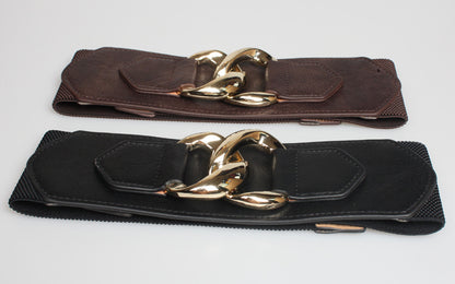 Metal Buckle Wide Width Elastic Waist Belt nihaodropshipping