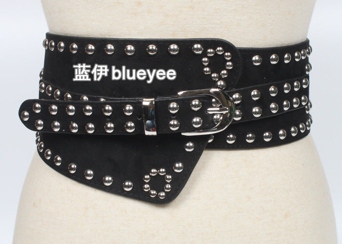 Retro Elastic Rivet Wide Waist Belt nihaodropshipping