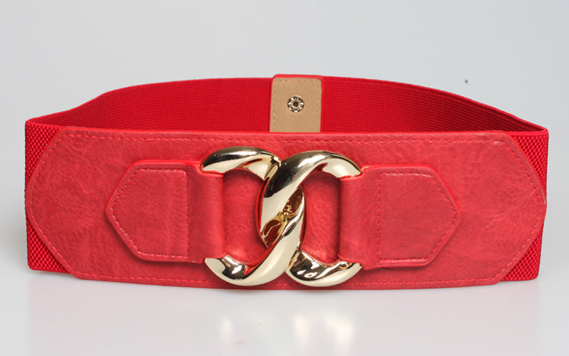 Metal Buckle Wide Width Elastic Waist Belt nihaodropshipping