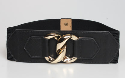 Metal Buckle Wide Width Elastic Waist Belt nihaodropshipping