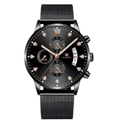 Men's Roman Quarts Alloy Calendar Watch nihaodropshipping