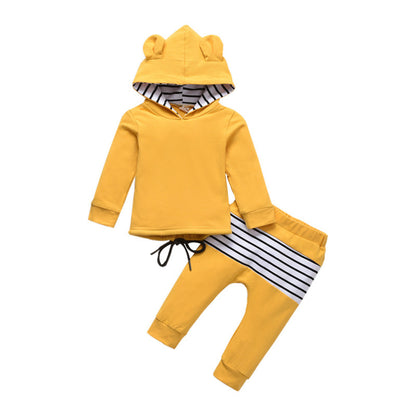 Unisex Cothing Set Sweatshirt with Cat Ears Hood, and Matching Pants nihaodropshipping