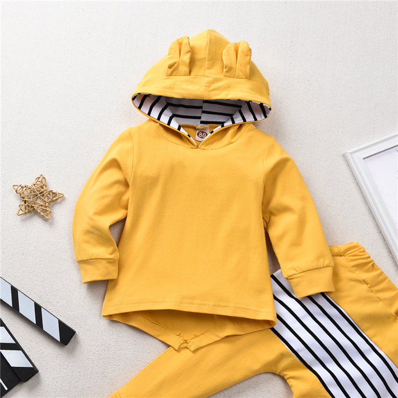 Unisex Cothing Set Sweatshirt with Cat Ears Hood, and Matching Pants nihaodropshipping