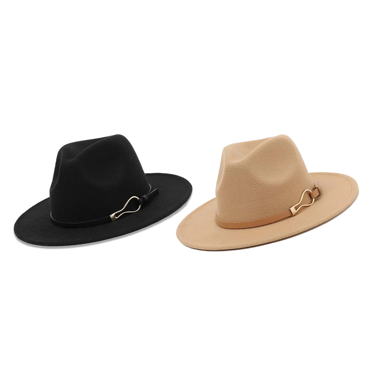 Women's Wide Brim Fedora with Buckle nihaodropshipping