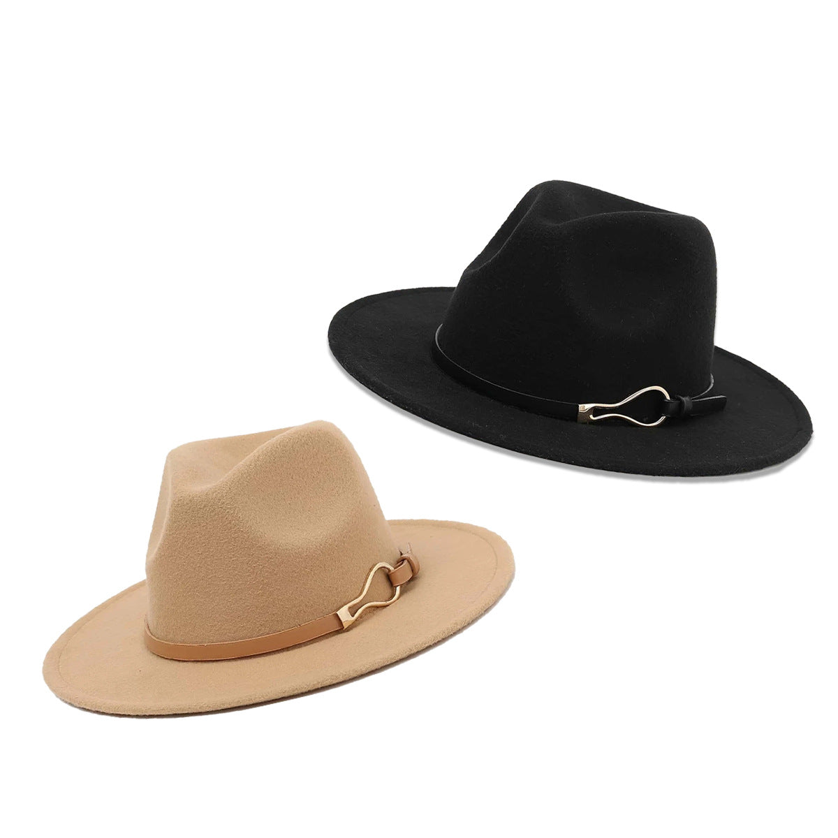 Women's Wide Brim Fedora with Buckle nihaodropshipping