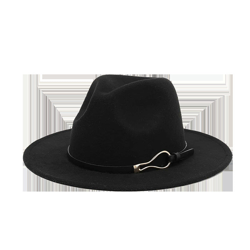 Women's Wide Brim Fedora with Buckle nihaodropshipping