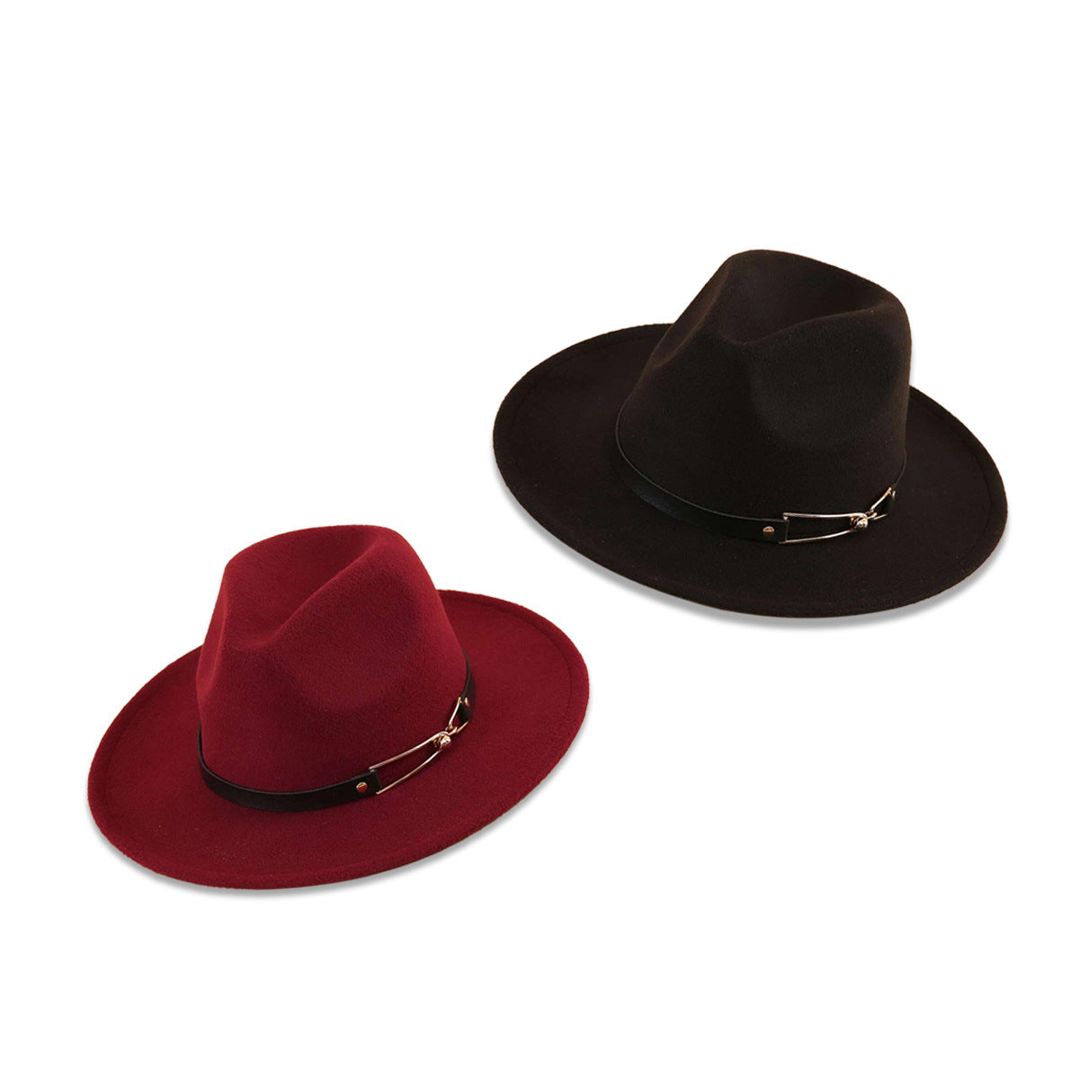 Wide Brimmed Fedora with Belt nihaodropshipping