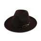 Wide Brimmed Fedora with Belt nihaodropshipping