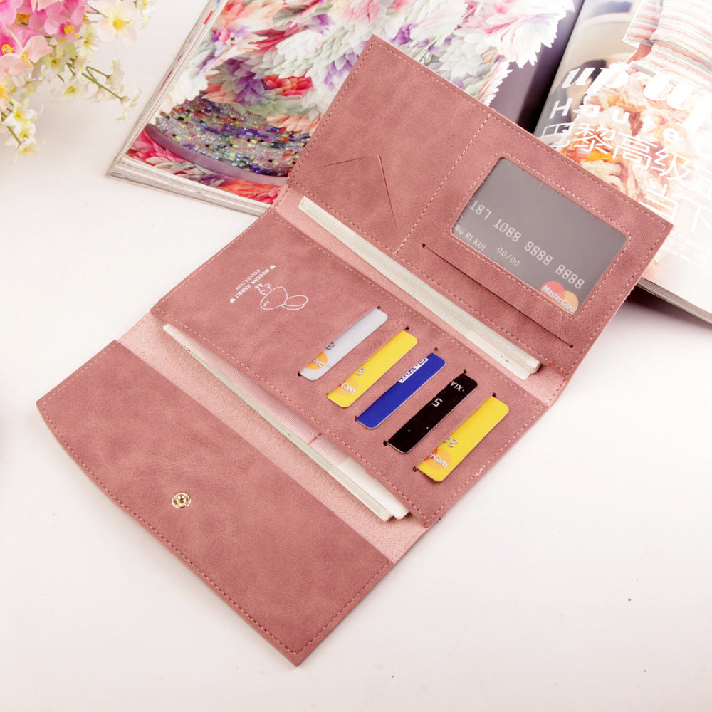 Women's Polyester Suede Tri-Fold Wallet nihaodropshipping