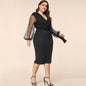 Plus Size Lace Sleeves Dress nihaodropshipping