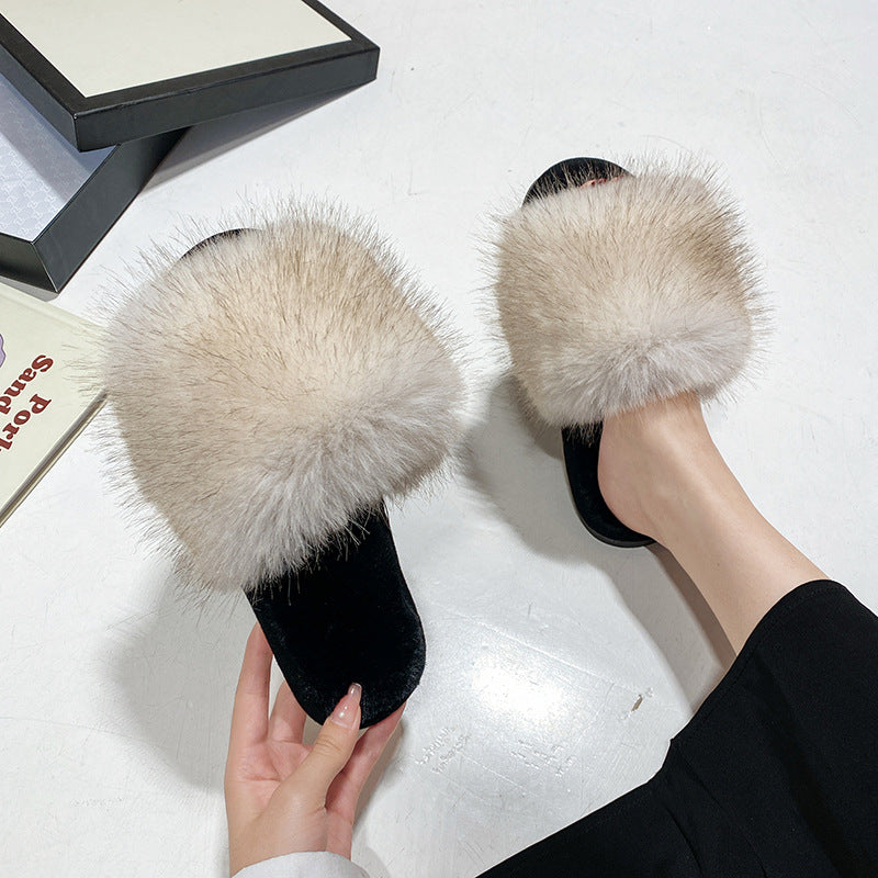 Women's Fuzzy House Shoe Sandals nihaodropshipping