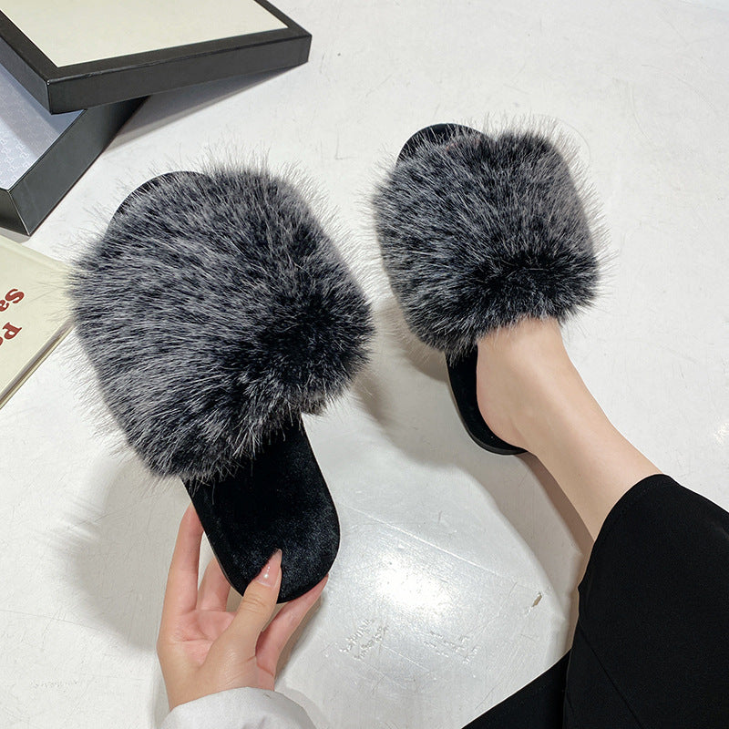 Women's Fuzzy House Shoe Sandals nihaodropshipping