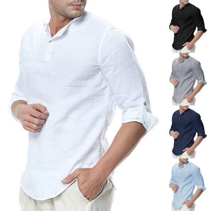 Men's Causal Form Fitting 3 Quarter Sleeve Shirt nihaodropshipping