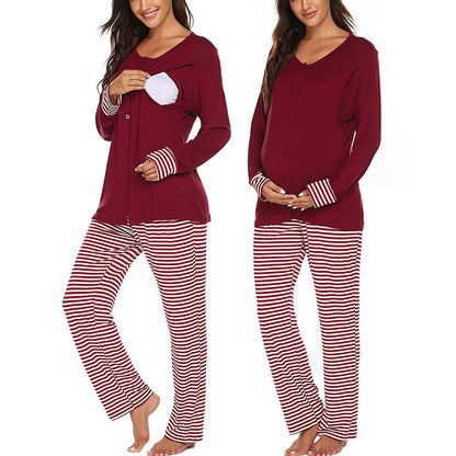 Women's Long Sleeve Maternity Pajama Set nihaodropshipping