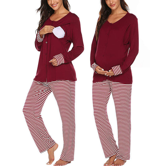 Women's Long Sleeve Maternity Pajama Set nihaodropshipping