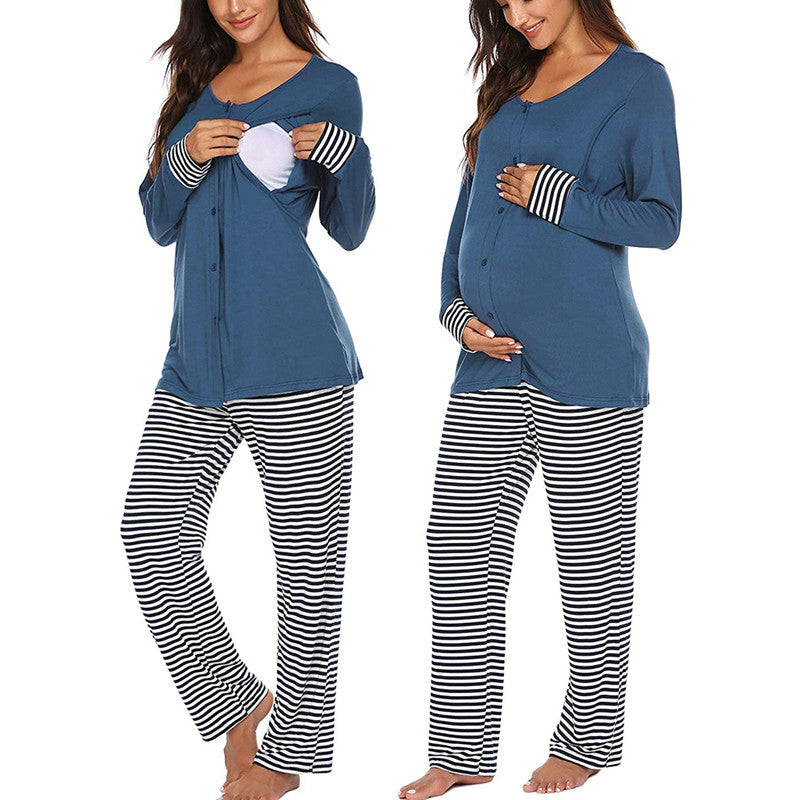 Women's Long Sleeve Maternity Pajama Set nihaodropshipping