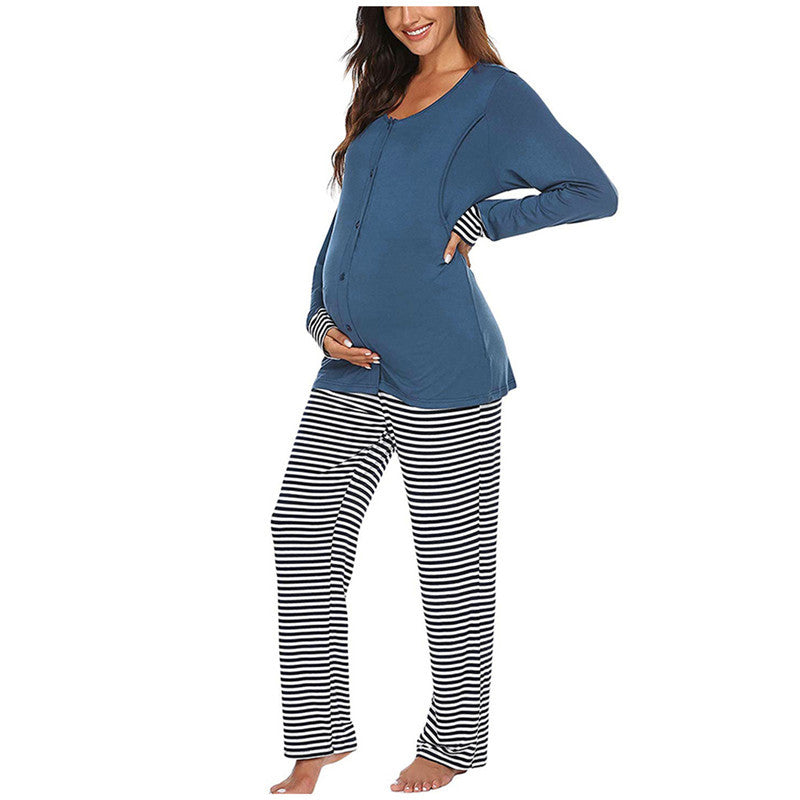 Women's Long Sleeve Maternity Pajama Set nihaodropshipping