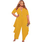 S66305 Amazon European and American Fashion plus Size Women Solid Color Sexy Zipper Jumpsuit DunbiBeauty, LLC