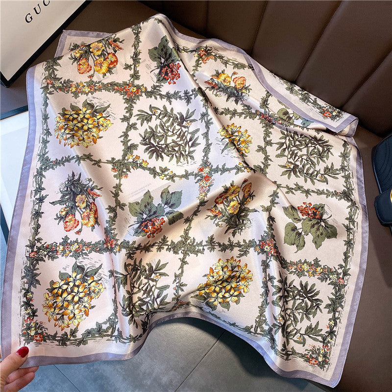 Women's Thin Silk Scarf with Nature Pattern nihaodropshipping