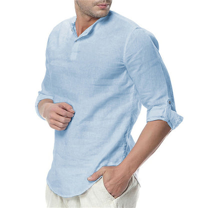 Men's Causal Form Fitting 3 Quarter Sleeve Shirt nihaodropshipping