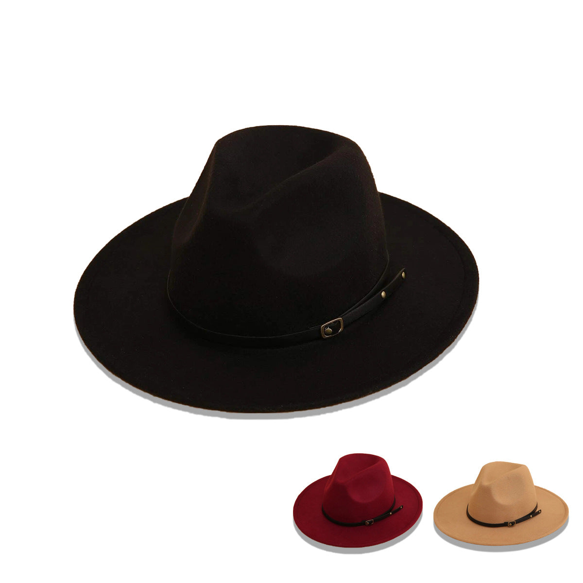 Women's Wide Brimmed Fedora with Thin Belt nihaodropshipping