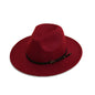 Women's Wide Brimmed Fedora with Thin Belt nihaodropshipping