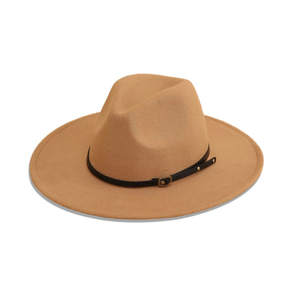 Women's Wide Brimmed Fedora with Thin Belt nihaodropshipping