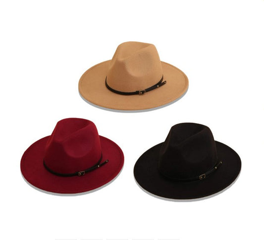 Women's Wide Brimmed Fedora with Thin Belt nihaodropshipping