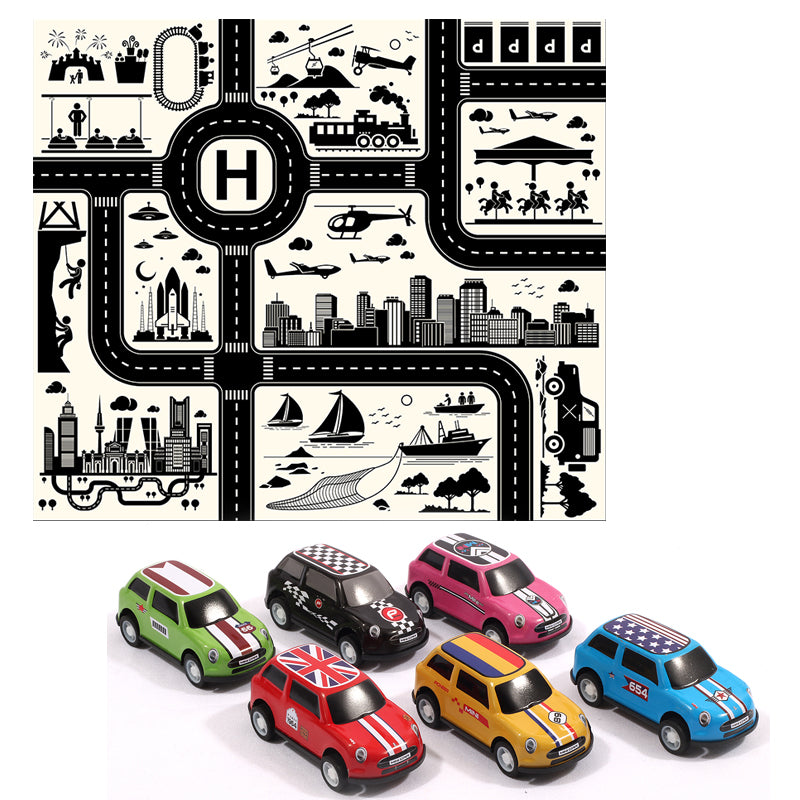 ⚠️ Kid's Road Map Race Cars Set nihaodropshipping