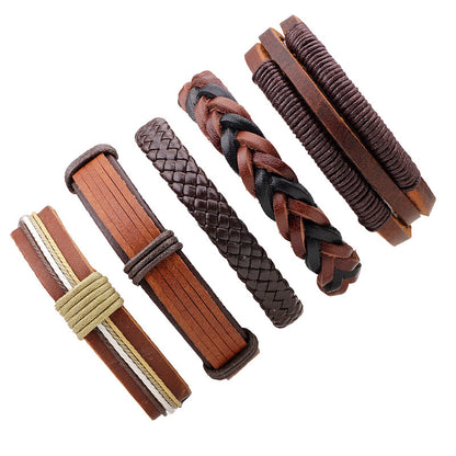 Men's 5 Piece Woven Bracelet nihaodropshipping