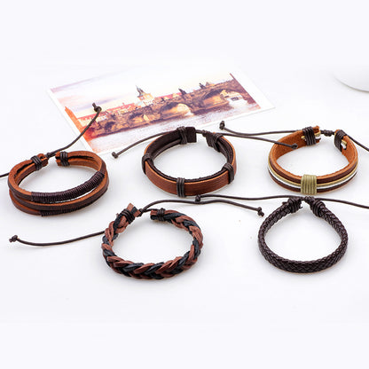 Men's 5 Piece Woven Bracelet nihaodropshipping