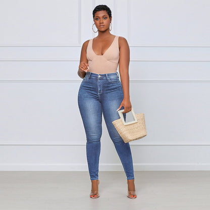 Plus Size High Elasticity Jeans nihaodropshipping