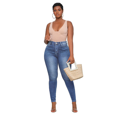 Plus Size High Elasticity Jeans nihaodropshipping