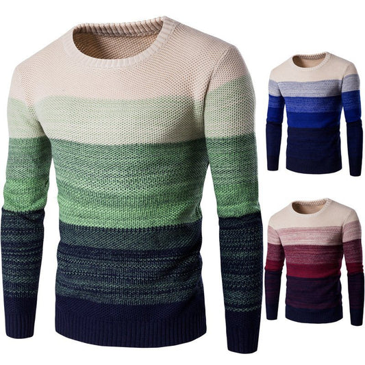 Men's Wide Band Striped Sweaters nihaodropshipping