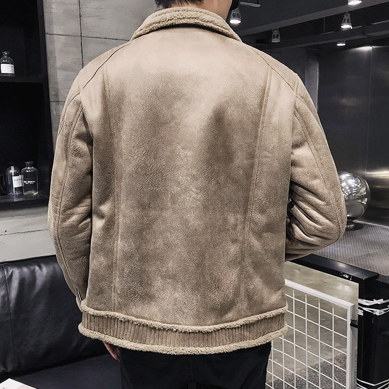 Men's Fashion Jacket with Faux Fur Collar nihaodropshipping