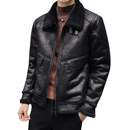 Men's Fashion Jacket with Faux Fur Collar nihaodropshipping